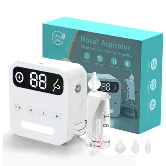 Photo of the nasal aspirator units right in front of their box.